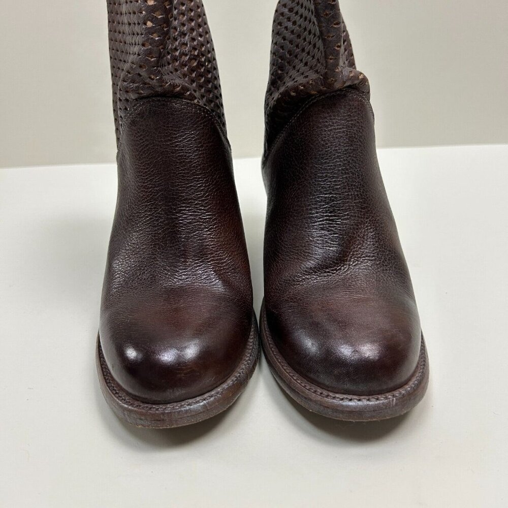 Bed Stu Boots Womens Size 8 Brown Dutchess Teal Cut Out Wedge Booties Ladies - Picture 8 of 14